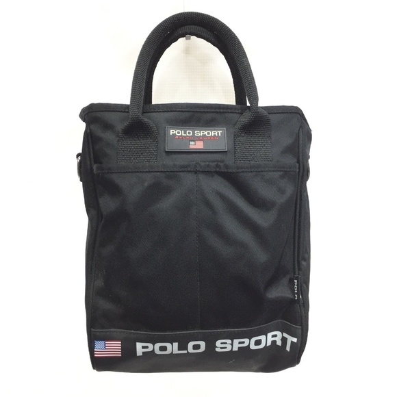 Polo Ralph Lauren Handbags - POLO SPORT Women's Black Nylon Zip Up Tote Back